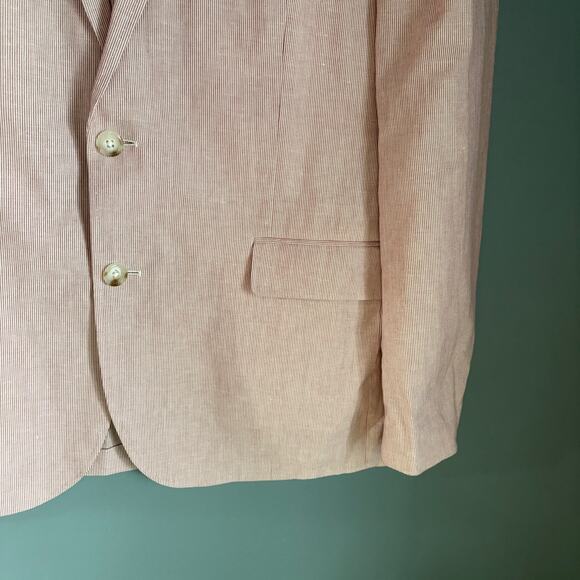 J. CREW Ludlow Somelos Men's 44 Regular NWOT Red Striped Cotton Blazer Casual - Picture 11 of 12